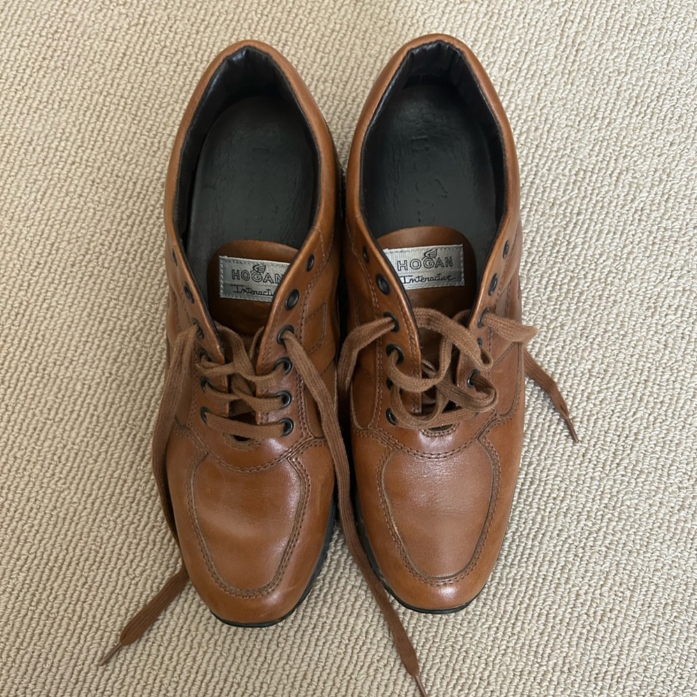 Hogan Interactive Leather Sneakers - Tan